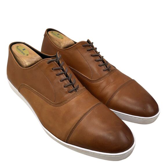 Allen Edmonds Shoes Mens 11 D Brown Leather Cap Toe Sneaker Casual Dress Oxford - Picture 1 of 13